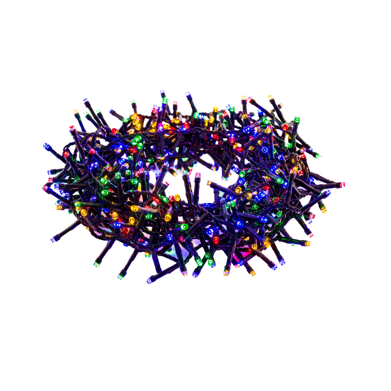 Catena luminosa Cluster 550 MicroLED multicolor 15 m c/cavo metal e timer Catena luminosa Cluster 550 MicroLED multicolor 15 m c/cavo metal e timer