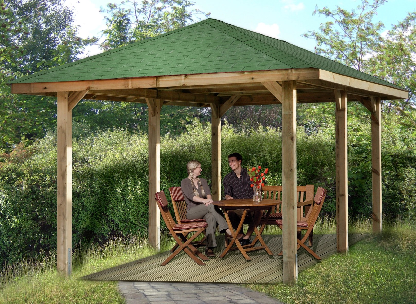 Pergolato Weka Paradiso B gr 1 impregnato in autoclave 584x333 cm Pergolato Weka Paradiso B gr 1 impregnato in autoclave 584x333 cm