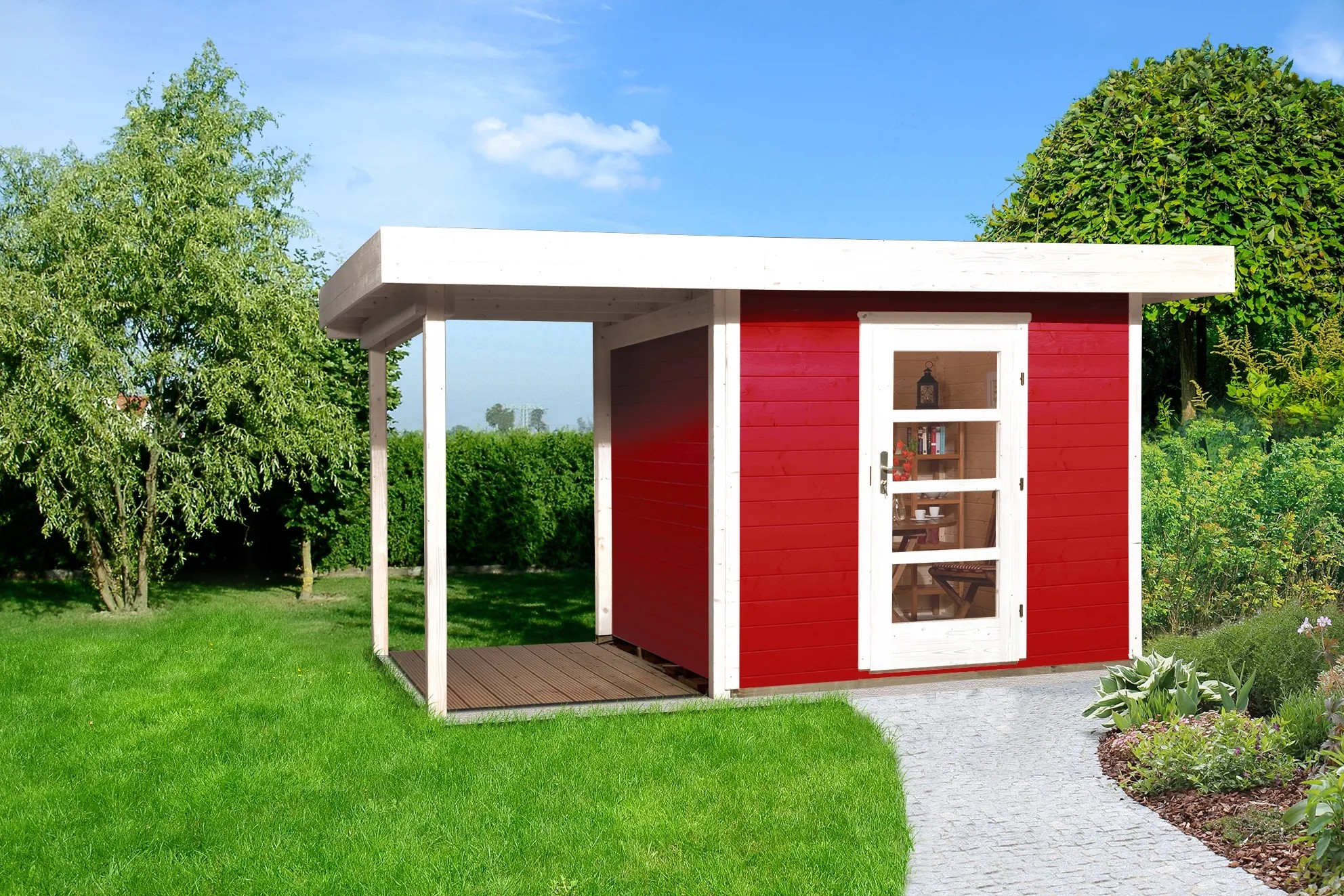 Casetta da giardino in legno Weka rosso svedese 382x240 cm Casetta da giardino in legno Weka rosso svedese 382x240 cm