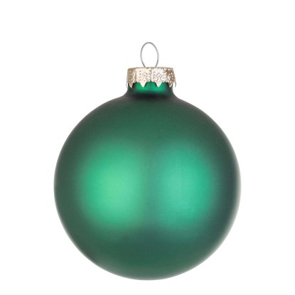 Pallina di Natale in vetro verde smeraldo opaco Ø 8 cm Pallina di Natale in vetro verde smeraldo opaco Ø 8 cm