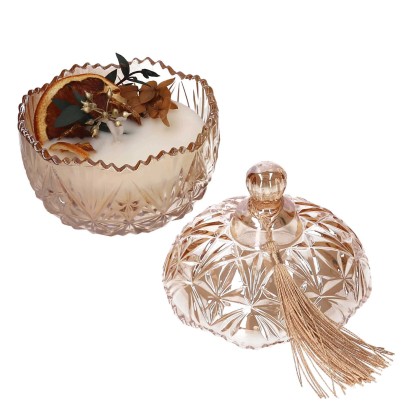 Candela cera profumata arancia in vetro 24x13xh8 cm Candela cera profumata arancia in vetro 24x13xh8 cm