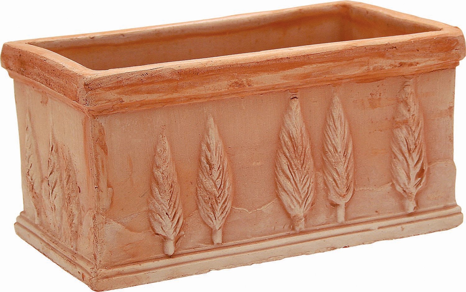Cassetta portafiori in terracotta cipressi 13x26x15 cm Cassetta portafiori in terracotta cipressi 13x26x15 cm