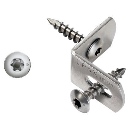 Set connettori in acciaio inox per recinzione Spax 7x35 mm 12 pz Set connettori in acciaio inox per recinzione Spax 7x35 mm 12 pz