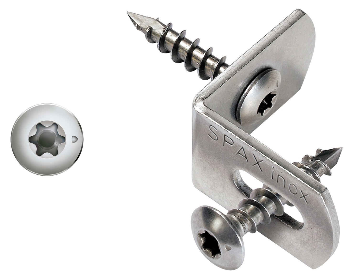 Set connettori in acciaio inox per recinzione Spax 7x35 mm 12 pz Set connettori in acciaio inox per recinzione Spax 7x35 mm 12 pz