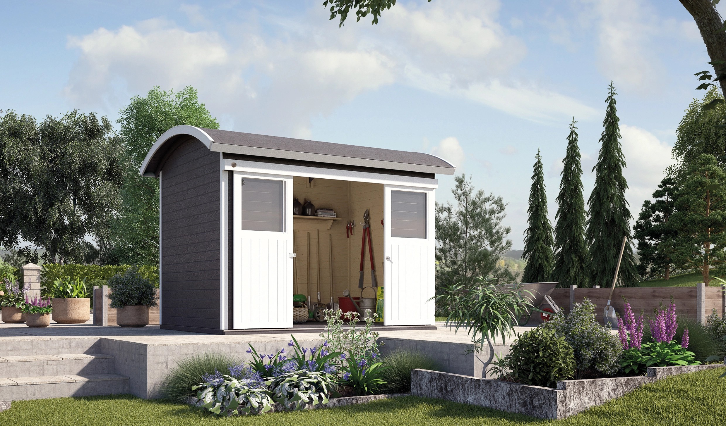 Casetta da giardino in legno Weka 228 antracite 295x215 cm Casetta da giardino in legno Weka 228 antracite 295x215 cm