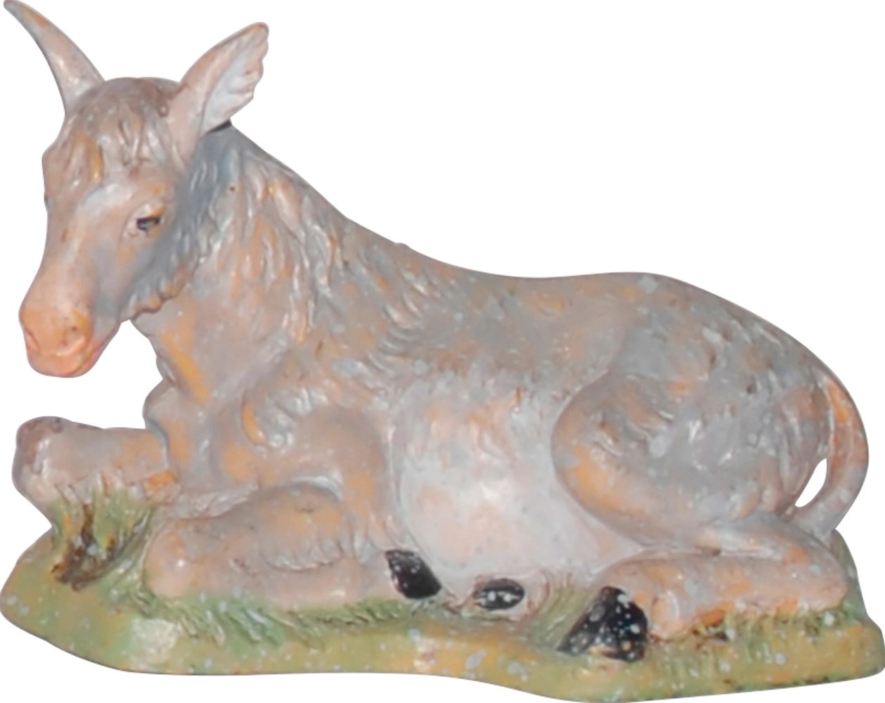 Asinello presepe figura decorativa effetto legno da 10 cm Asinello presepe figura decorativa effetto legno da 10 cm