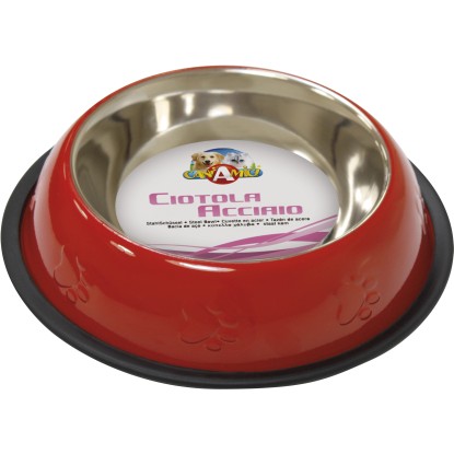 Ciotola per cani in acciaio 20 cm rosso Ciotola per cani in acciaio 20 cm rosso