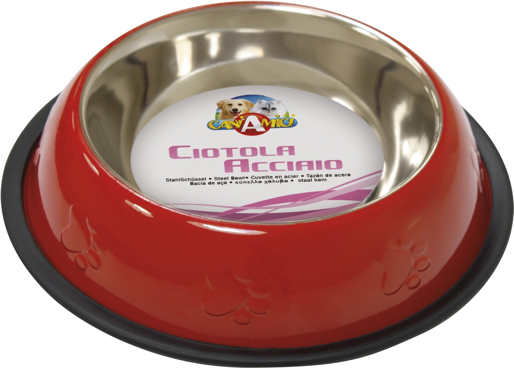 Ciotola per cani in acciaio 20 cm rosso Ciotola per cani in acciaio 20 cm rosso
