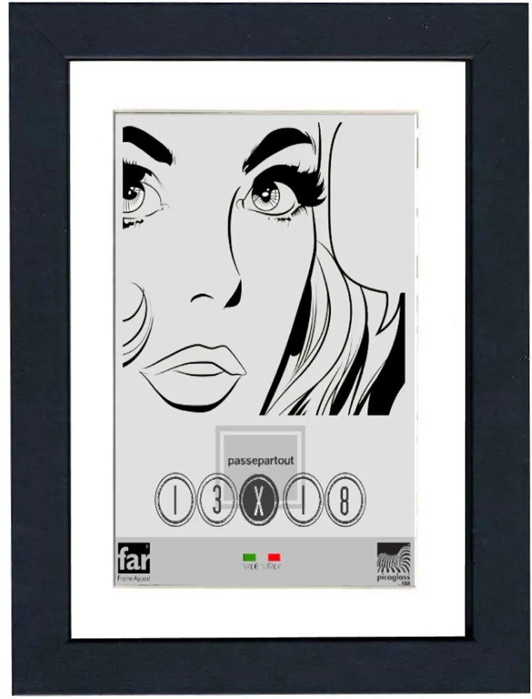 Cornice da muro Boyd con passpartout nero 40x50 cm Cornice da muro Boyd con passpartout nero 40x50 cm