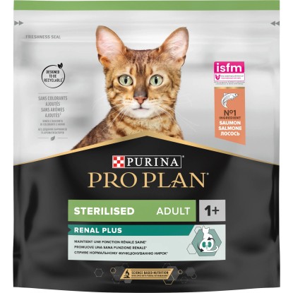 Cibo secco ricco di Salmone Purina ProPlan Sterilised adult 1+ Renal plus Cibo secco ricco di Salmone Purina ProPlan Sterilised adult 1+ Renal plus