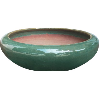 Vaso per bonsai in ceramica Ø 34 x 10 cm verde Vaso per bonsai in ceramica Ø 34 x 10 cm verde