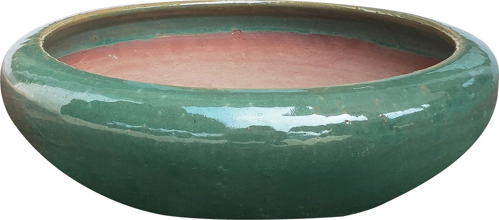 Vaso per bonsai in ceramica Ø 34 x 10 cm verde Vaso per bonsai in ceramica Ø 34 x 10 cm verde