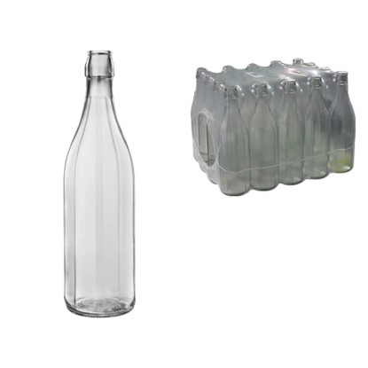 Bottiglie di vetro costolata da 1 l cf 20 pezzi Bottiglie di vetro costolata da 1 l cf 20 pezzi