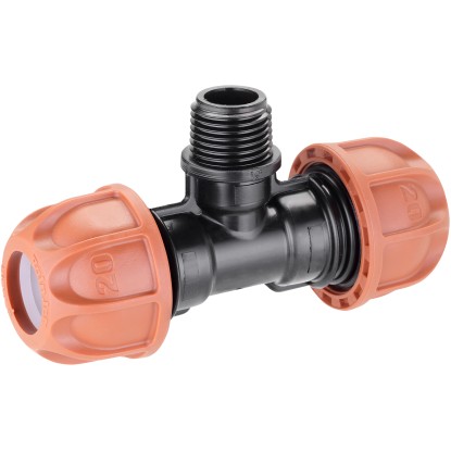 Claber raccordo a T Ø 20 mm filetto 13 mm (1/2")M Claber raccordo a T Ø 20 mm filetto 13 mm (1/2")M