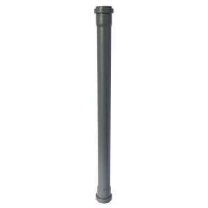 Tubo HT grigio per tubi di scarico, primo piano.