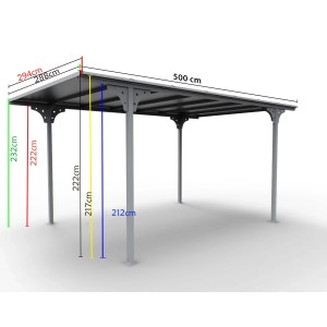 Tettoia in alluminio e policarbonato 300x480 cm