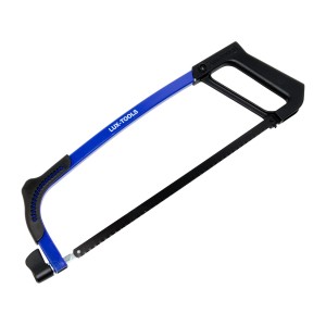 Seghetto per metalli LUX Comfort, 300 mm, con telaio tubolare in acciaio blu e impugnatura a pistola nera.