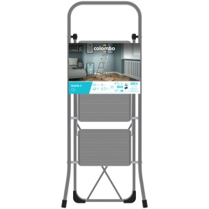 Scala a 2 gradini grigia di Colombo per una posizione sicura durante i lavori interni.