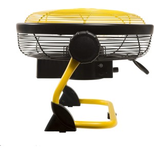 Dettaglio di un ventilatore giallo e nero.