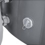 Dettaglio: Idromassaggio grigio Bestway LAY-Z-SPA Santorini con valvole e connessioni.