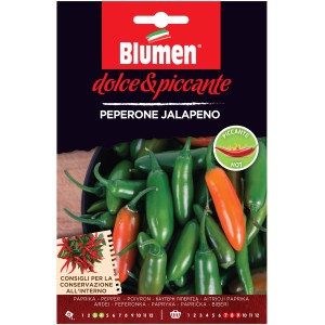 Confezione di semi di peperoncino Jalapeño di Blumen, piccante. Ideale per coltivare ortaggi in giardino.