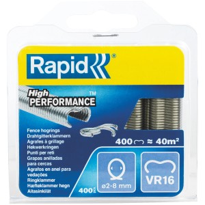 Sparachiodi Rapid VR16, 400 pezzi, per recinzioni e reti metalliche.