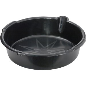 Vaschetta di scarico olio nera per manutenzione e riparazione auto.