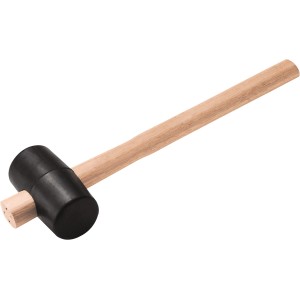 Mazzuola in gomma LUX Classic, 65 mm, con testa in gomma nera e manico in legno di frassino.