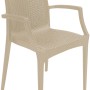 Sedia da giardino t.b.t. beige con braccioli effetto rattan.