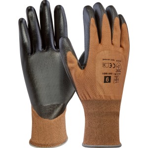 Guanti da montaggio LUX taglia 8, marrone/nero, per lavori di montaggio e precisione.