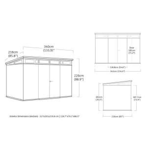 Casetta da giardino in PVC Keter Pent sp. 20 mm marrone chiaro 7,4 m²