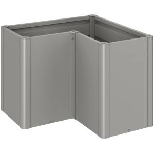 Biohort Belvedere Maxi aiuola rialzata, misura L100, grigio quarzo metallizzato, ideale per giardino e balcone.