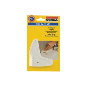 Spatola lisciante Soudal per giunti in silicone, spatola bianca.
