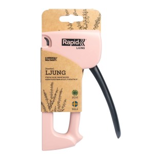 Cucitrice manuale Rapid R53 Ljung, rosa chiaro, per punti metallici a filo fine. Ideale per tappezzeria e decorazioni.