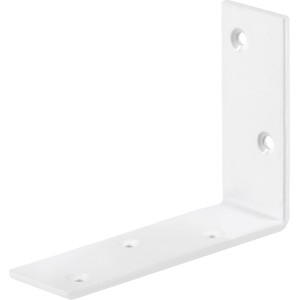 Angolare di costruzione bianco verniciato a polvere, 100x75x30 mm, per strutture leggere in legno.