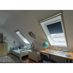 Tenda oscurante manuale per finestre da tetto Velux 55x98 cm blu scuro