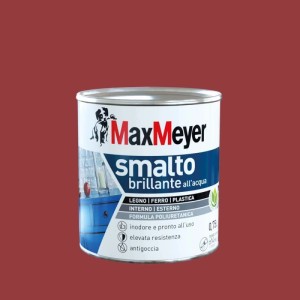 Smalto all`acqua poliuretanico brillante MaxMeyer rosso veneziano 0,75 l