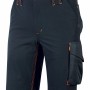 Pantaloncini da lavoro t.b.t. blu scuro con cuciture arancioni e tasca cargo.