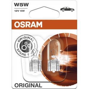 Lampadina di segnalazione Osram Original W5W in blister, 12V 5W, per auto.