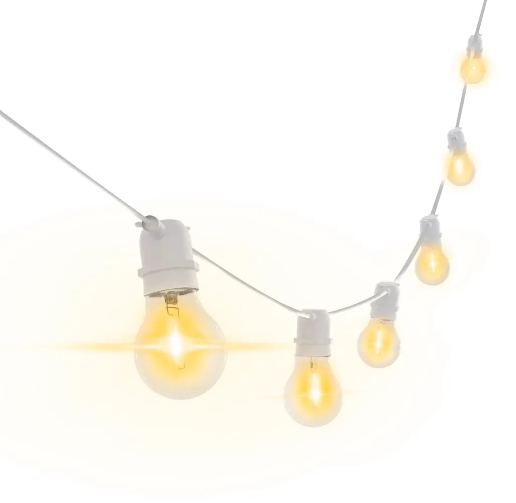 Luci A Stringa LED Esterno 12M - 40FT, 18+2 Lampadine Bianco Caldo 2700K, IP44 Impermeabile, Per Giardino, Feste, Alberi