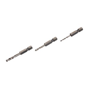 Set di punte da trapano per metallo LUX, 3 pezzi, con codolo esagonale (2 mm, 3 mm, 4 mm).