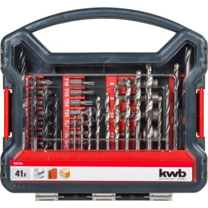 kwb Power-Box, set di punte e inserti da 41 pezzi in valigetta con maniglia.