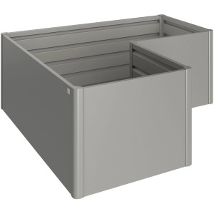 Biohort Letto rialzato da giardino in metallo L, Grigio quarzo-metallizzato, 201x201x77 cm. Ideale per il giardinaggio.