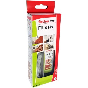 Fischer Fill & Fix tassello liquido in confezione, adatto per riparazioni e fissaggi.