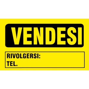 Cartello giallo "Vendesi" da etichettare, categoria: Targhe