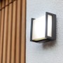 Applique da esterno a LED Lutec Qubo piccola quadrata, illuminazione moderna per facciate.