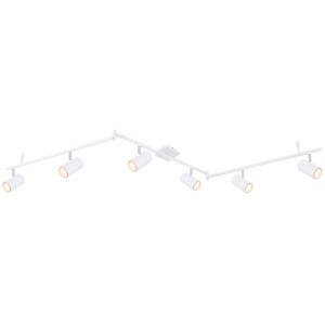 Barra 6 faretti Robby Globo 35 W 1800x100 mm bianco