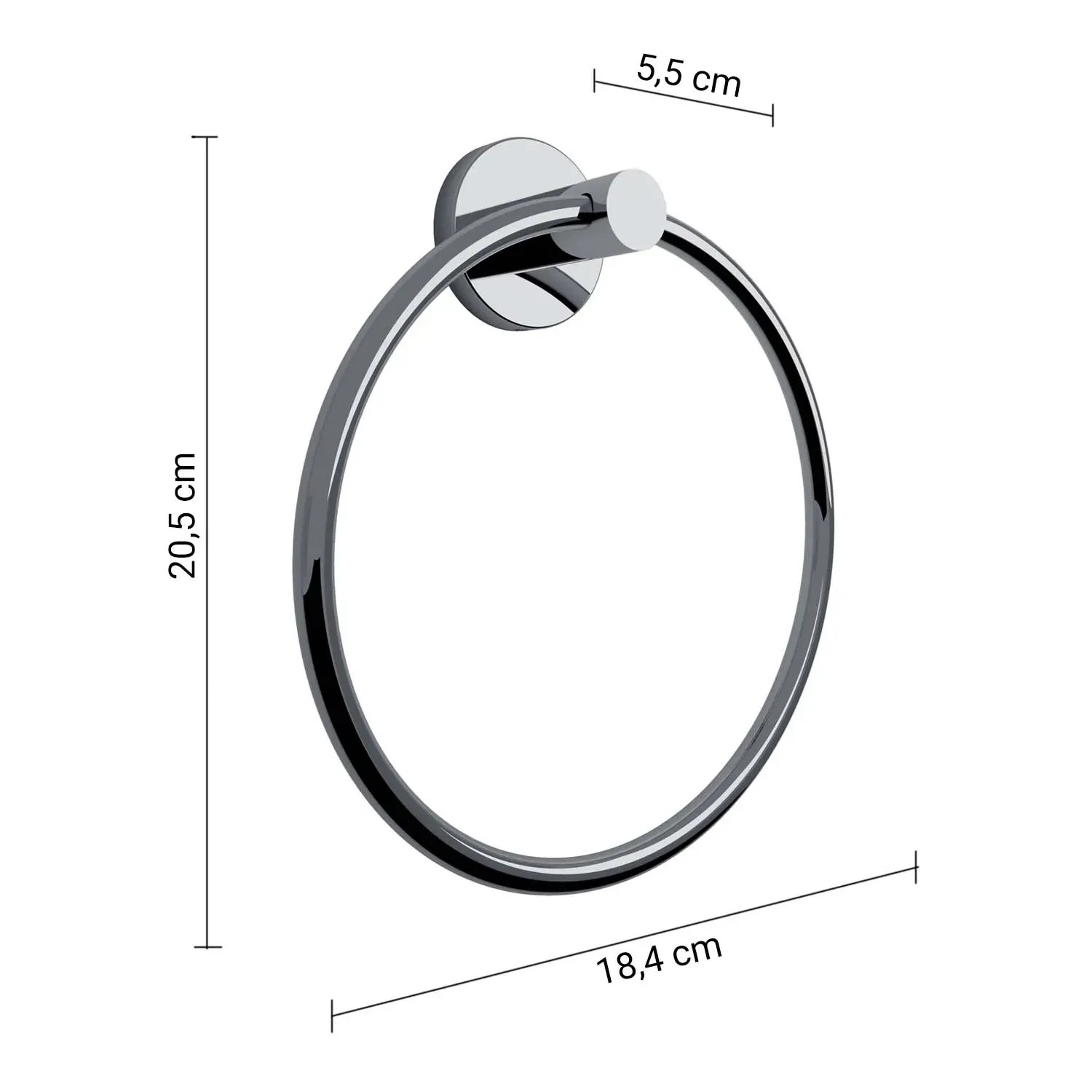 t.b.t. Porta asciugamani cromato, accessorio per doccia.