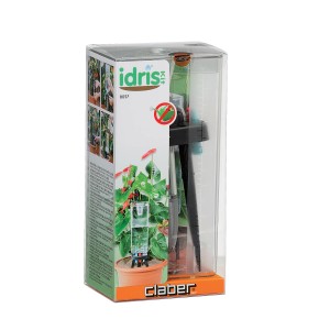 Sistema di irrigazione per piante t.b.t. in scatola trasparente.