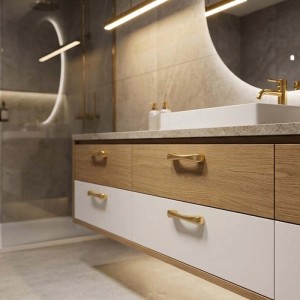 Maniglia mobile zama interasse 64 mm oro lucido